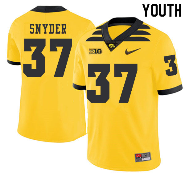 2019 Youth #37 Brandon Snyder Iowa Hawkeyes College Football Alternate Jerseys Sale-Gold